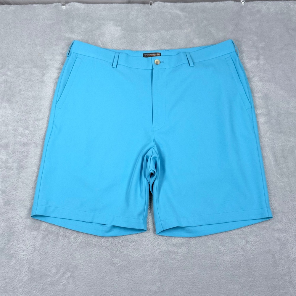 Peter Millar Crown Sport Salem Golf Shorts Mens 36 Performance Chino Blue 9"